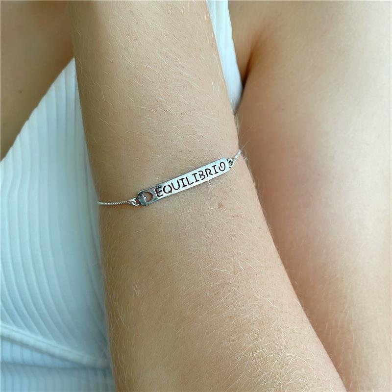 PULSEIRA PLAQUINHA EQUILIBRIO PRATA 925