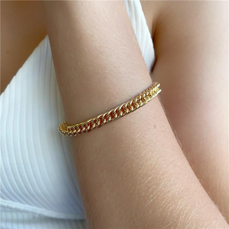 PULSEIRA ELOS REDONDOS LISOS OURO18K